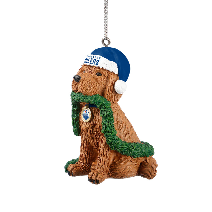 Edmonton Oilers Holiday Dog Ornament