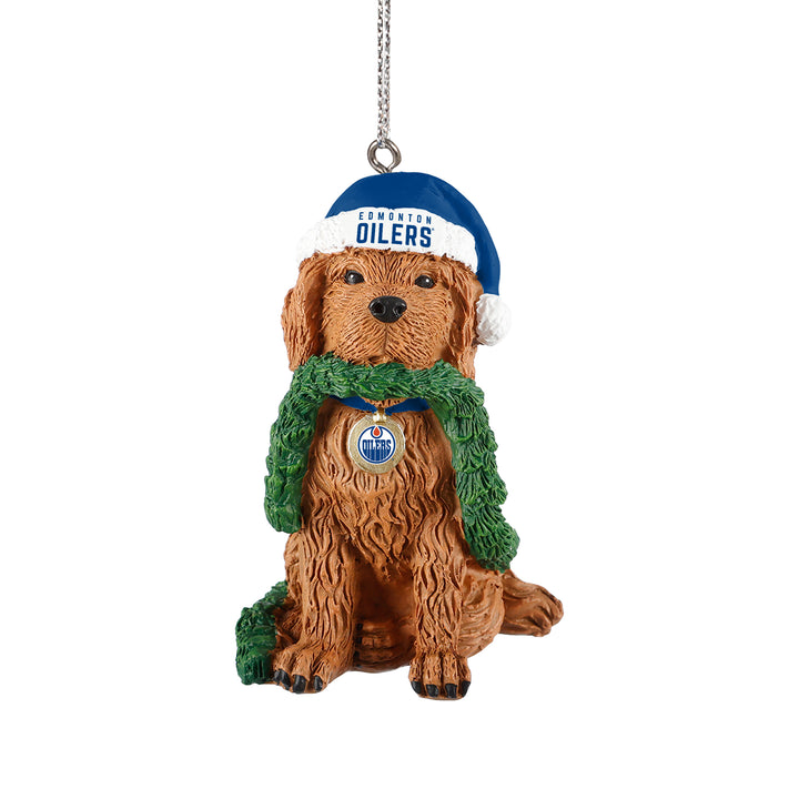 Edmonton Oilers Holiday Dog Ornament