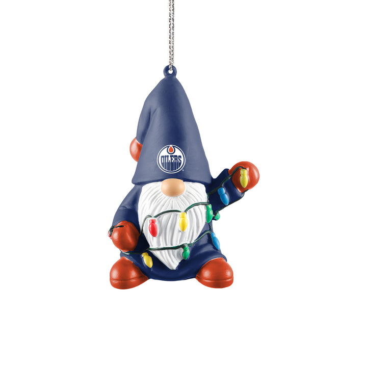 Edmonton Oilers Holiday Gnome with Lights Ornament