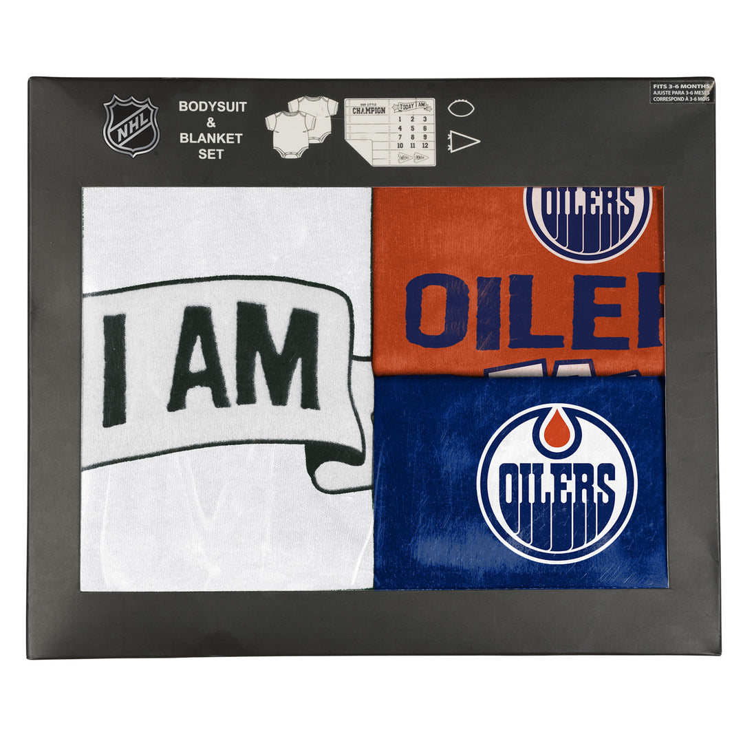 Edmonton Oilers Infant Outerstuff 1st Draft Pick Creeper Set w/ Blanket