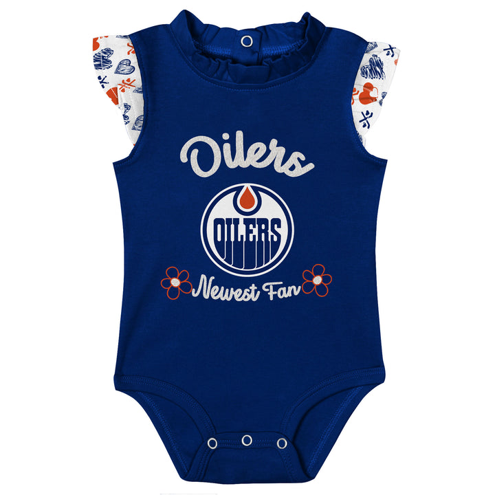 Edmonton Oilers Infant Outerstuff Happy Hearts 2-Pack Creeper Set