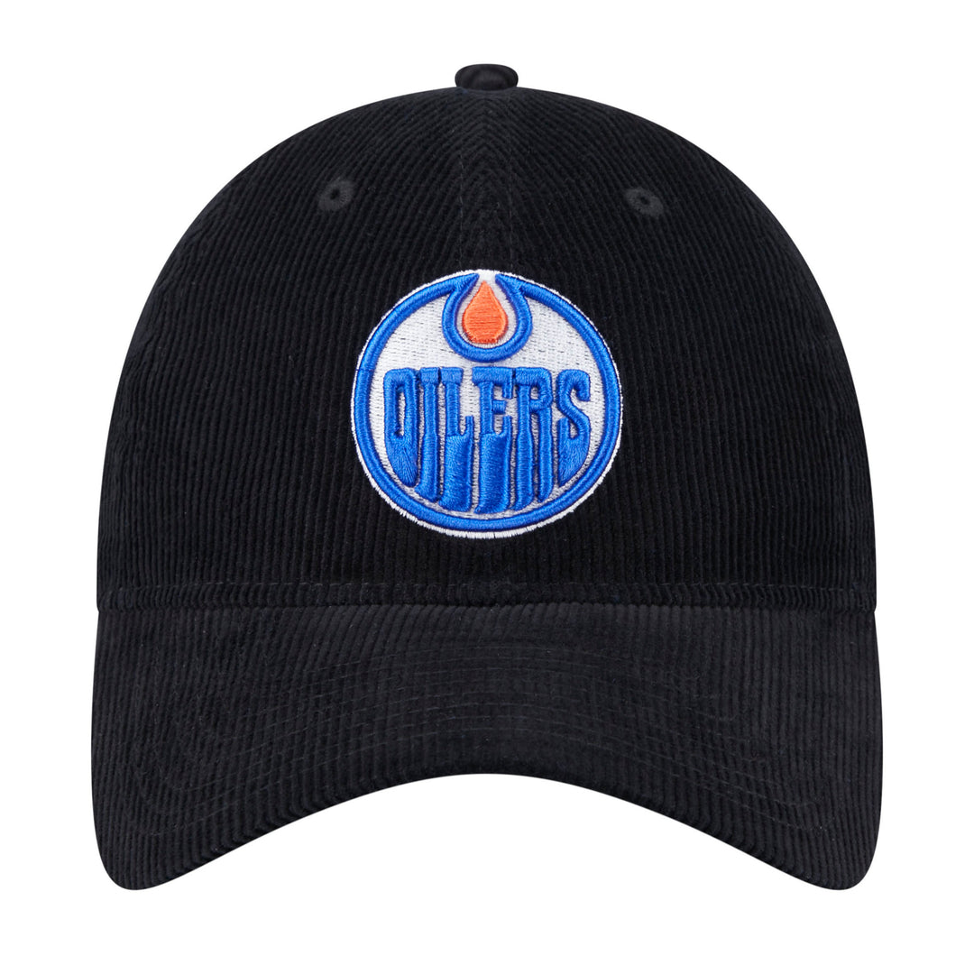 Edmonton Oilers New Era Black Corduroy Throwback 9TWENTY Adjustable Hat