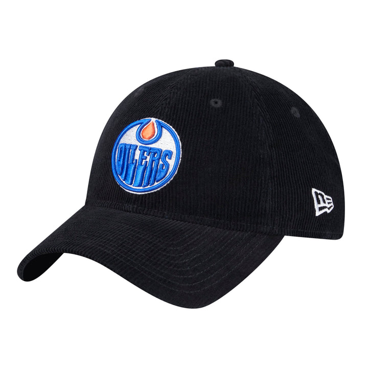 Edmonton Oilers New Era Black Corduroy Throwback 9TWENTY Adjustable Hat