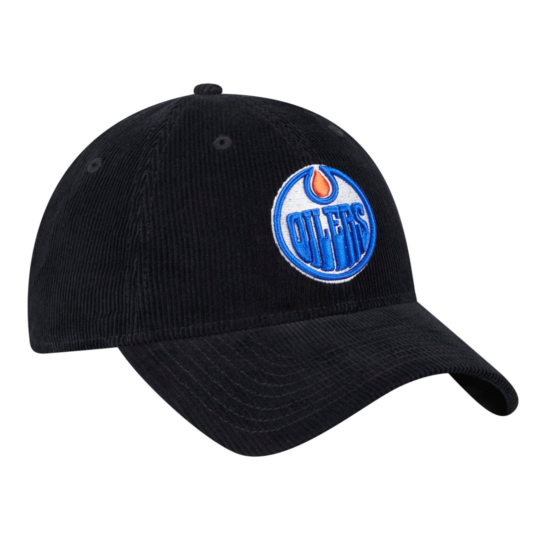 Edmonton Oilers New Era Black Corduroy Throwback 9TWENTY Adjustable Hat