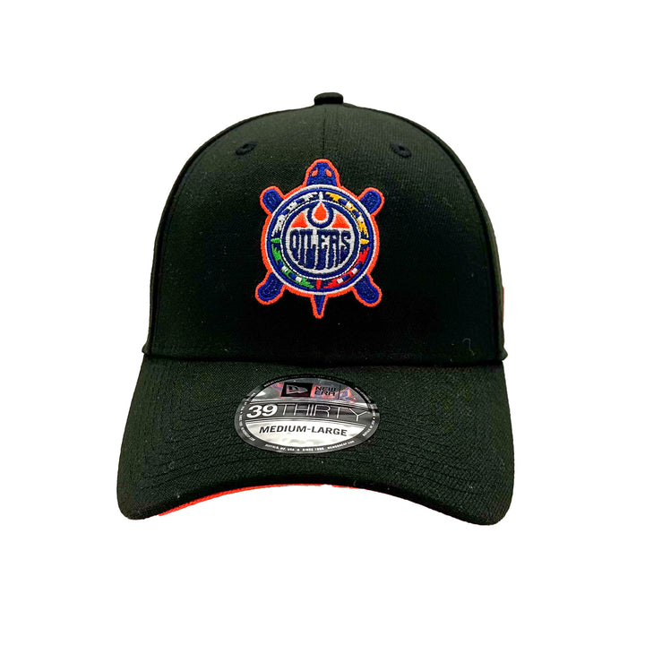 Edmonton Oilers New Era Black Turtle Island 39THIRTY Flex Hat