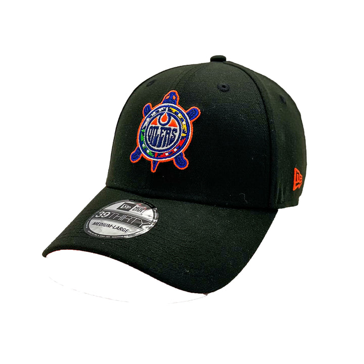 Edmonton Oilers New Era Black Turtle Island 39THIRTY Flex Hat