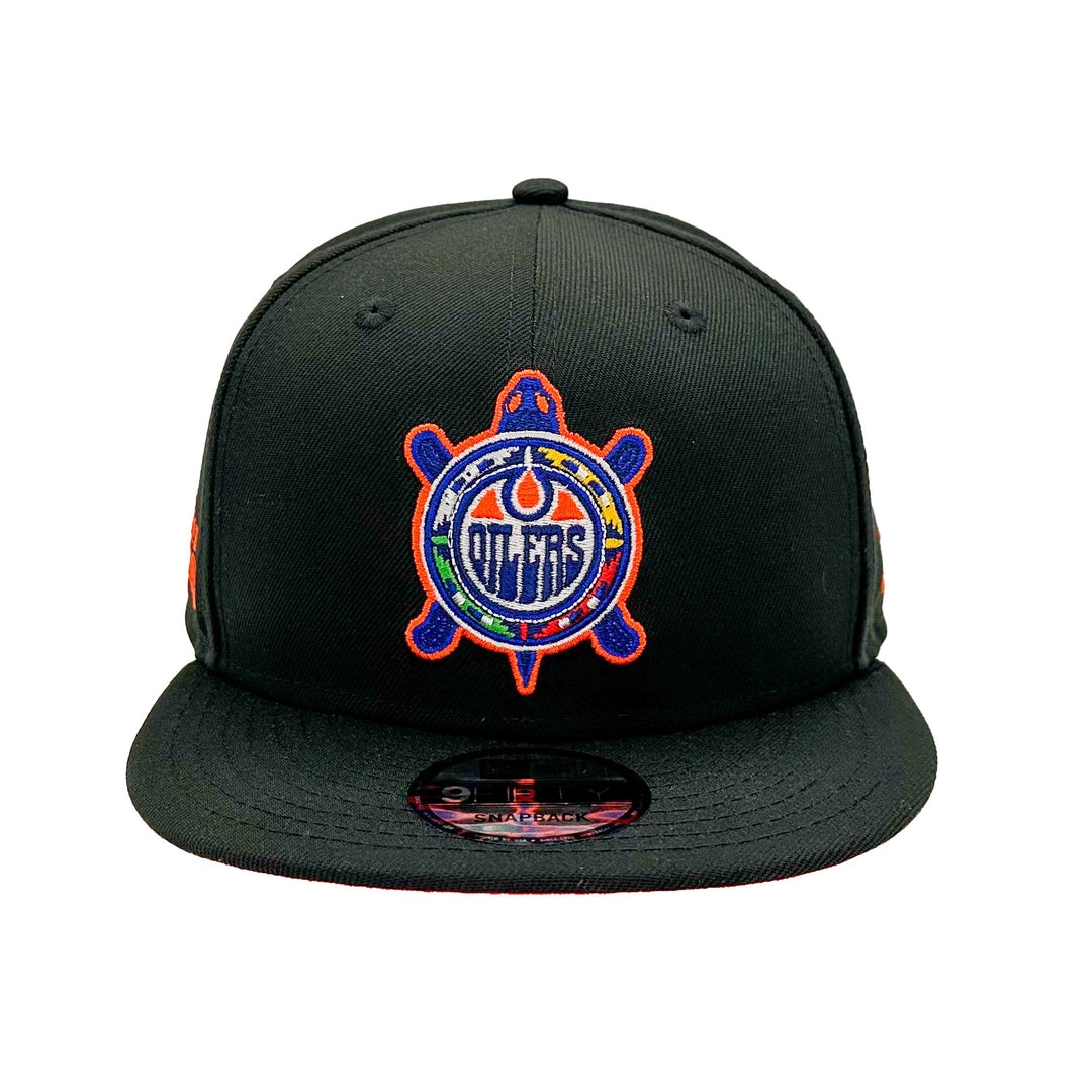 Edmonton Oilers New Era Black Turtle Island 9FIFTY Snapback Hat