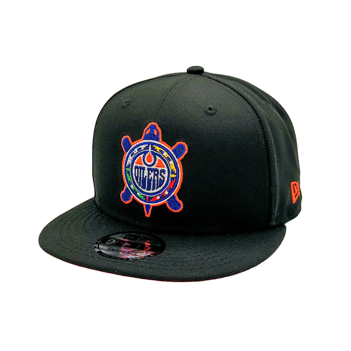 Edmonton Oilers New Era Black Turtle Island 9FIFTY Snapback Hat