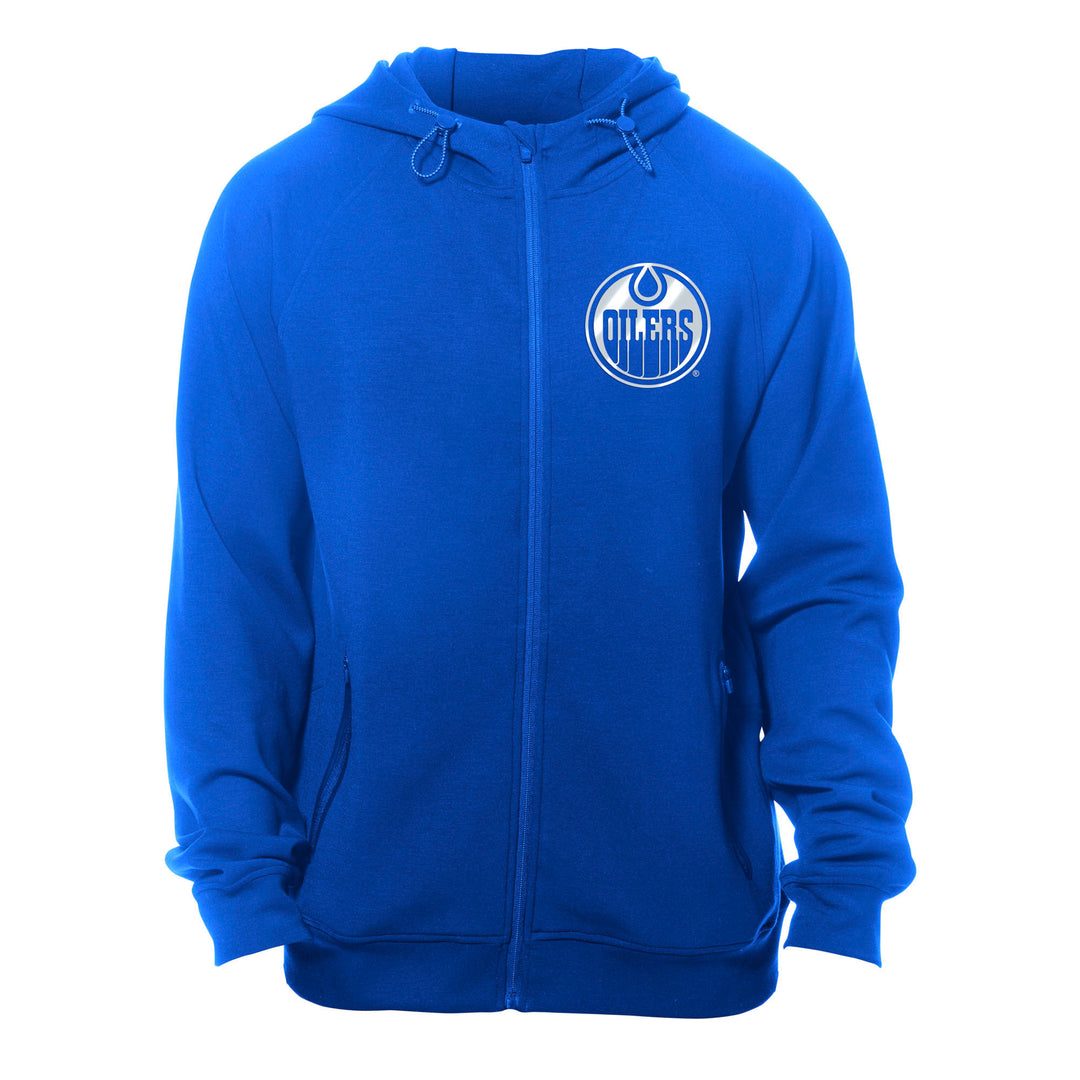 Edmonton Oilers New Era Blue Active Full-Zip Hoodie