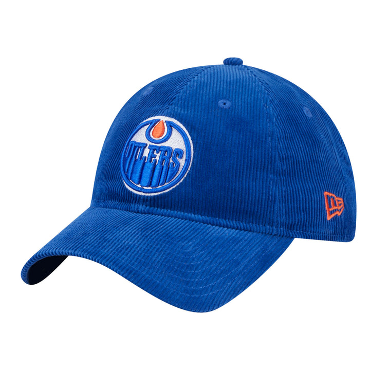 Edmonton Oilers New Era Blue Corduroy Throwback 9TWENTY Adjustable Hat