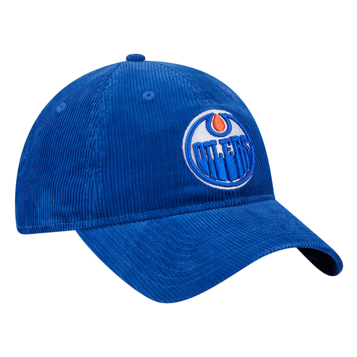 Edmonton Oilers New Era Blue Corduroy Throwback 9TWENTY Adjustable Hat