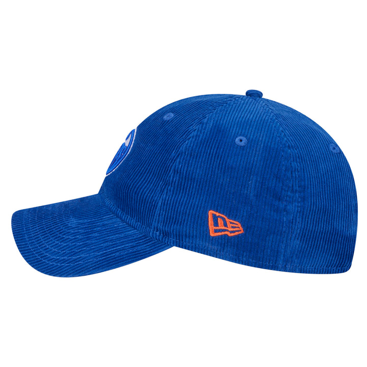 Edmonton Oilers New Era Blue Corduroy Throwback 9TWENTY Adjustable Hat