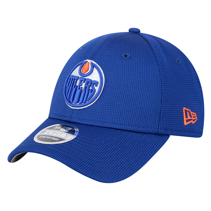 Edmonton Oilers New Era Blue Pivot 9FORTY Stretch-Snap Adjustable Hat