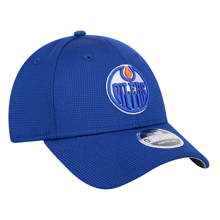 Edmonton Oilers New Era Blue Pivot 9FORTY Stretch-Snap Adjustable Hat