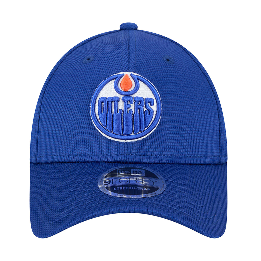 Edmonton Oilers New Era Blue Pivot 9FORTY Stretch-Snap Adjustable Hat