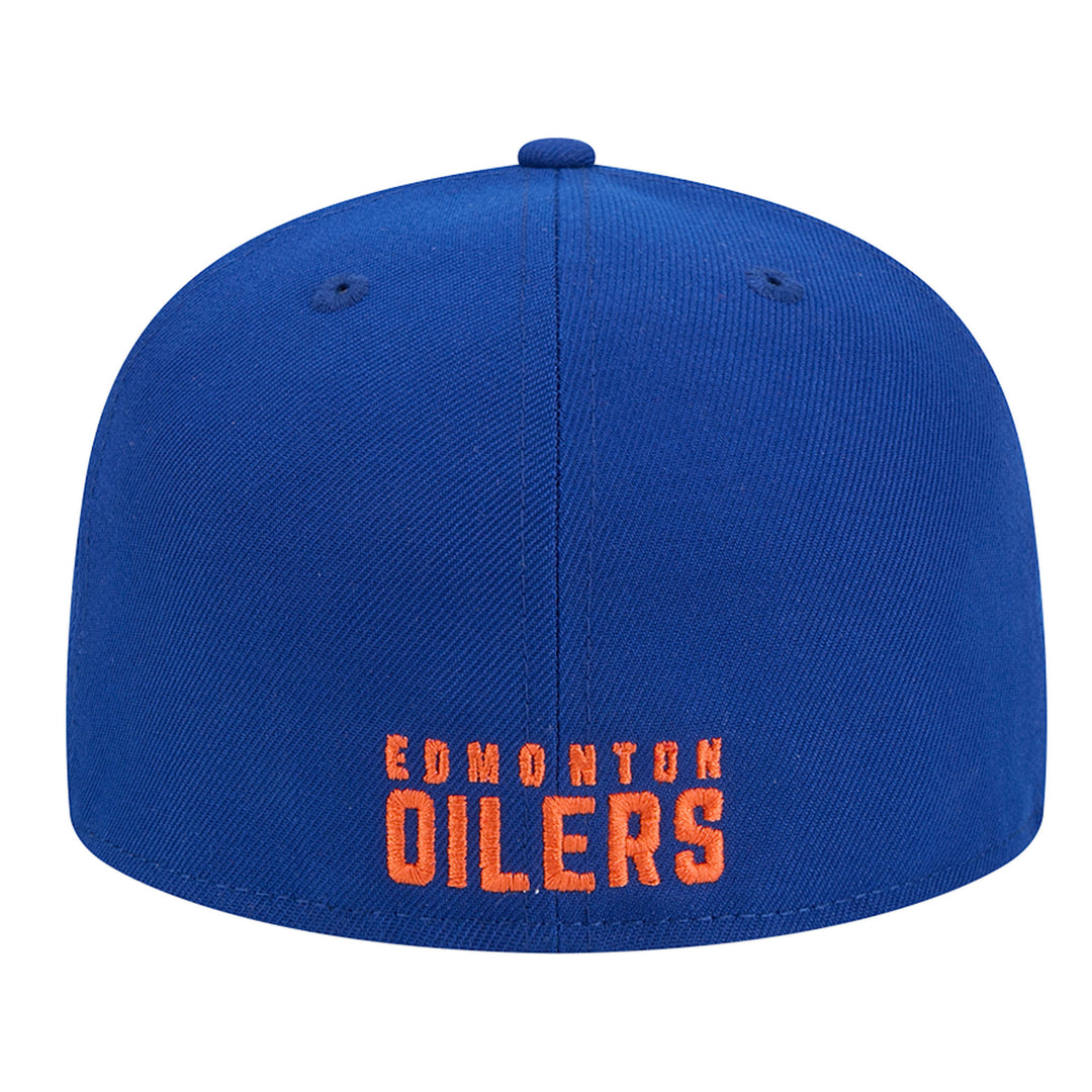 Edmonton Oilers New Era Blue Script Sided 59FIFTY Fitted Logo Hat