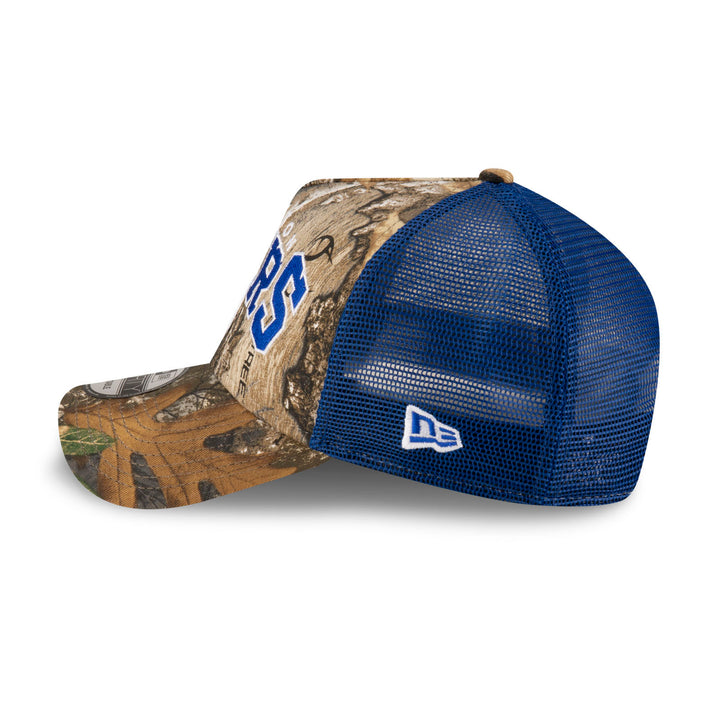 Edmonton Oilers New Era Blue & REAL TREE Camo 9FORTY A-Frame Meshback Snapback Hat