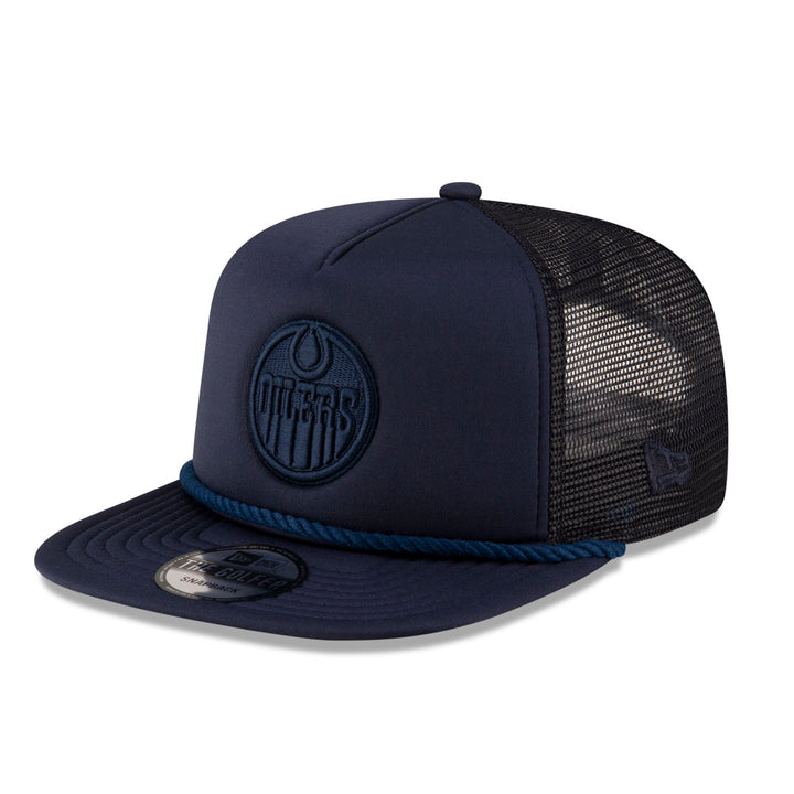 Edmonton Oilers New Era Navy Active GOLFER Tonal Meshback Snapback Hat