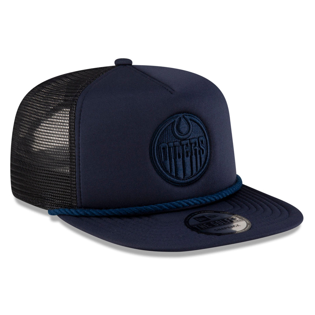 Edmonton Oilers New Era Navy Active GOLFER Tonal Meshback Snapback Hat