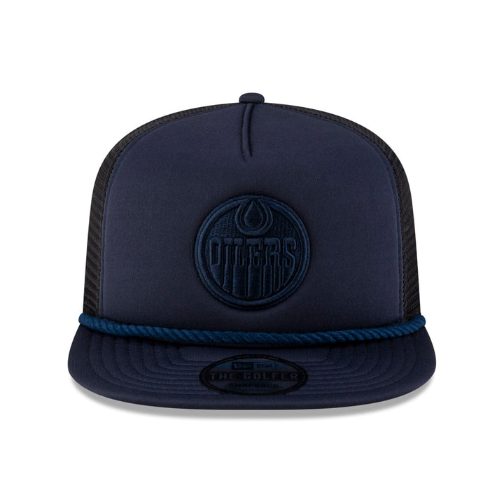 Edmonton Oilers New Era Navy Active GOLFER Tonal Meshback Snapback Hat