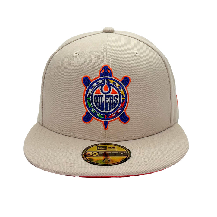 Edmonton Oilers New Era Stone 59FIFTY Fitted Turtle Island Logo Hat