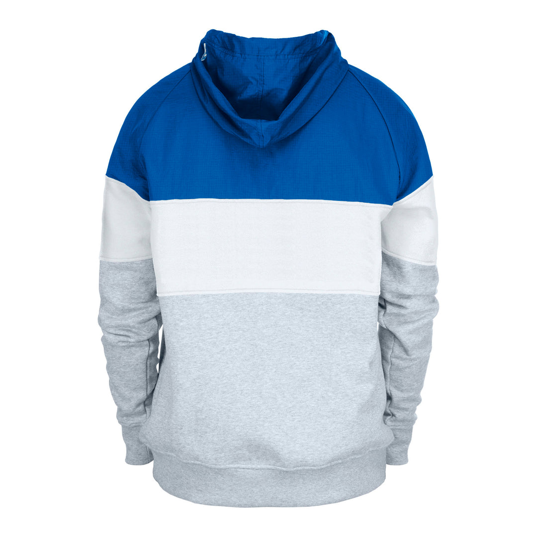 Edmonton Oilers New Era Throwback Grey Striped Half-Zip Hoodie