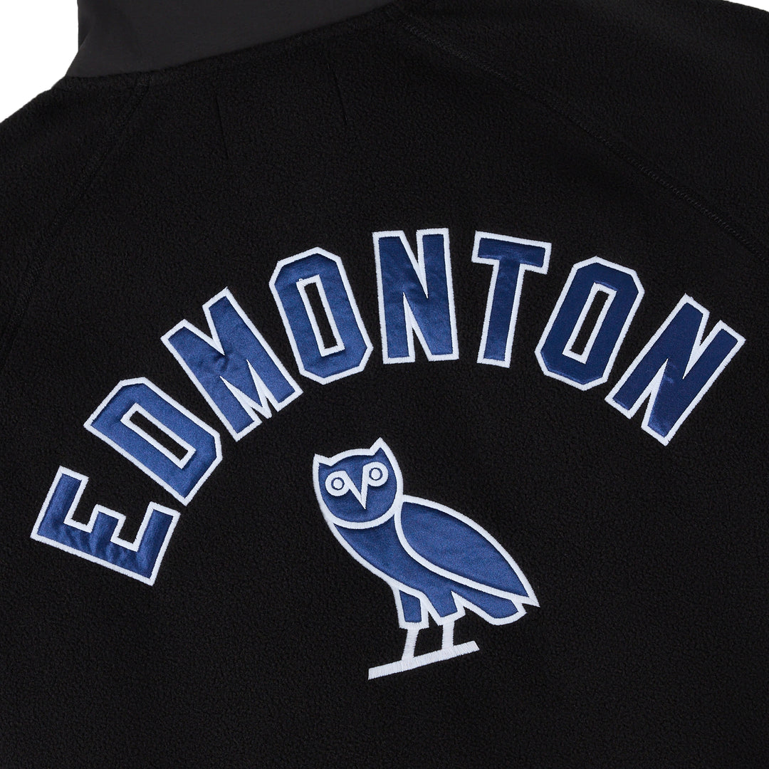 Edmonton Oilers October's Very Own OVO x NHL Black Microfleece Mock Neck Full-Zip Jacket