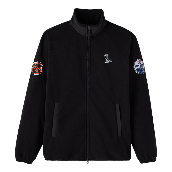 Edmonton Oilers October's Very Own OVO x NHL Black Microfleece Mock Neck Full-Zip Jacket