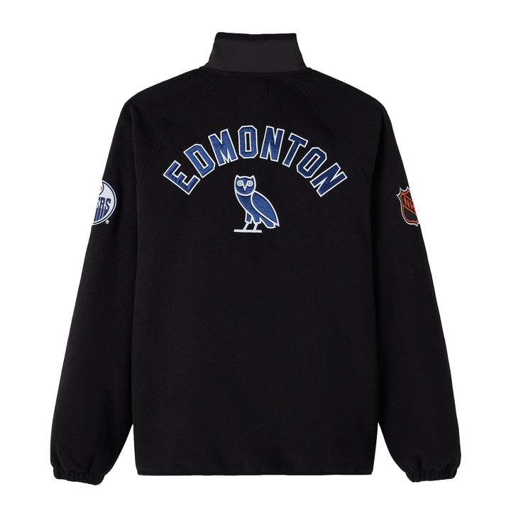 Edmonton Oilers October's Very Own OVO x NHL Black Microfleece Mock Neck Full-Zip Jacket