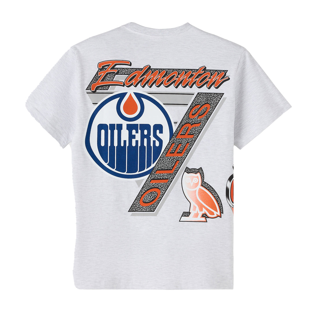 Edmonton Oilers October's Very Own OVO x NHL Heather Grey Retro Graphic T-Shirt