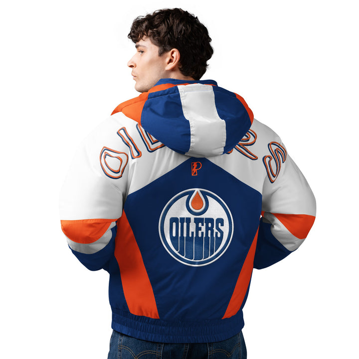 Edmonton Oilers Pro Player Royal & White Shoulder to Shoulder Full-Zip Jacket