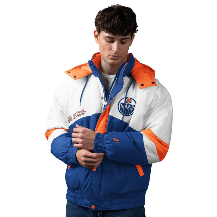 Edmonton Oilers Pro Player Royal & White Shoulder to Shoulder Full-Zip Jacket