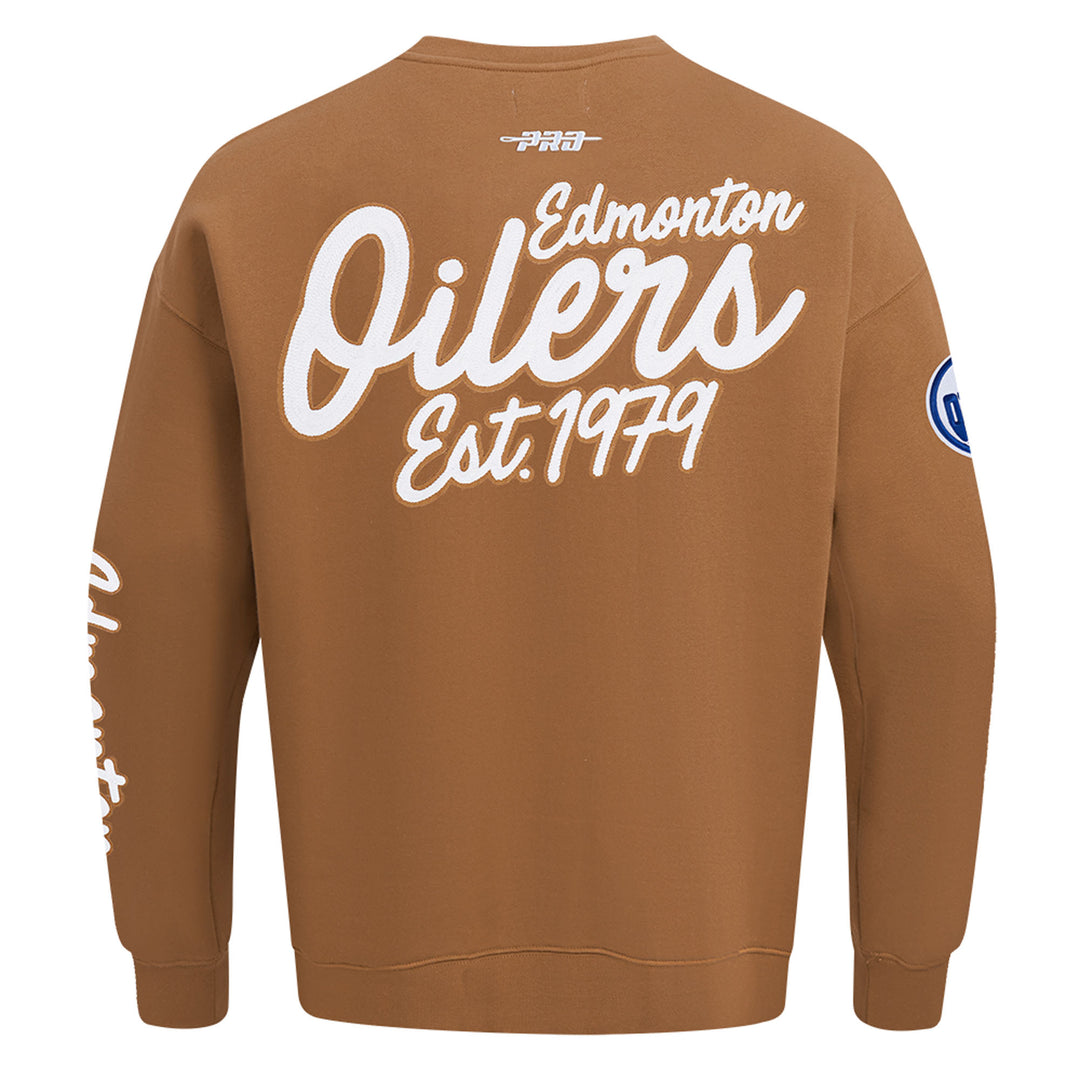 Edmonton Oilers Pro Standard Paint the City Brown Crewneck Sweatshirt