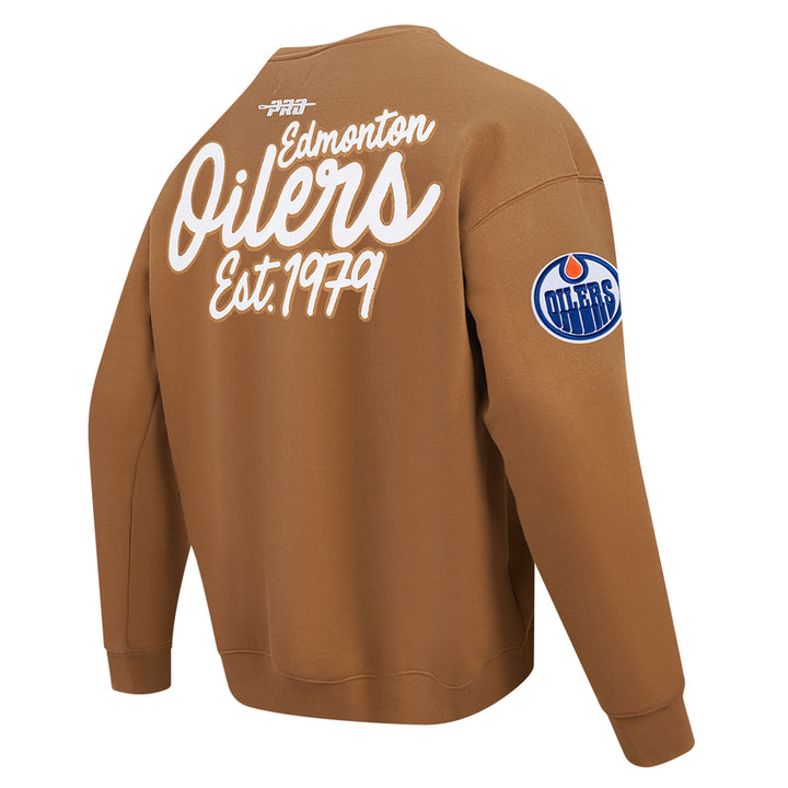 Edmonton Oilers Pro Standard Paint the City Brown Crewneck Sweatshirt