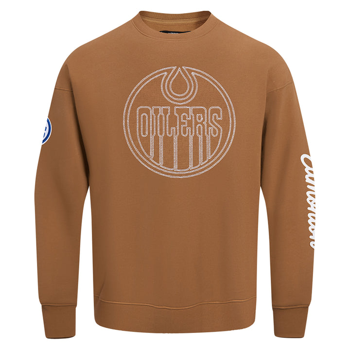 Edmonton Oilers Pro Standard Paint the City Brown Crewneck Sweatshirt