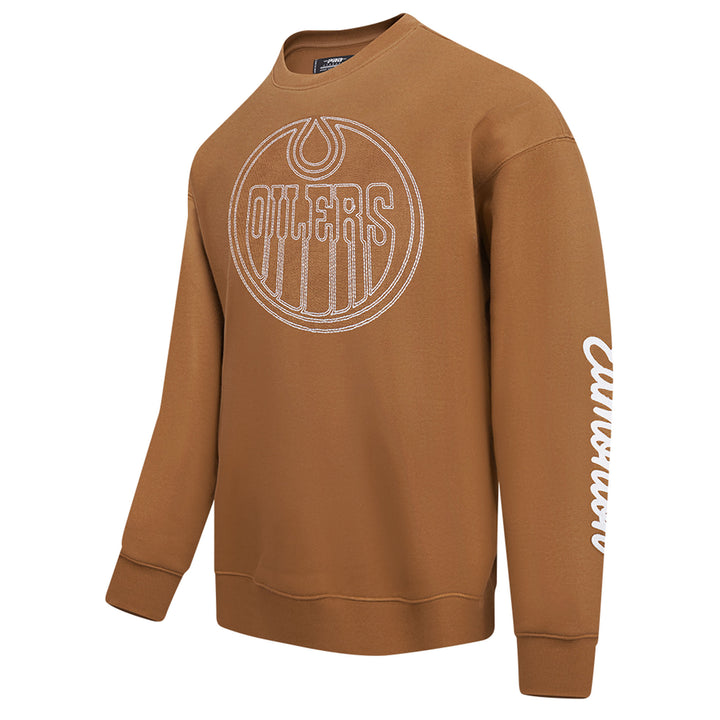 Edmonton Oilers Pro Standard Paint the City Brown Crewneck Sweatshirt