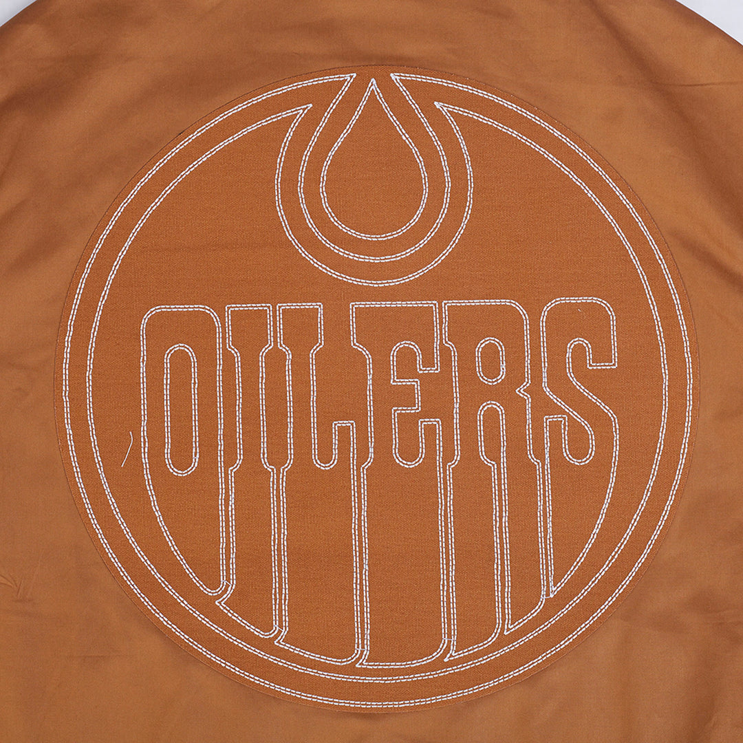 Edmonton Oilers Pro Standard Paint the City Brown Twill Jacket