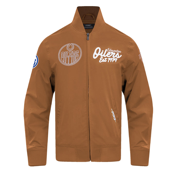 Edmonton Oilers Pro Standard Paint the City Brown Twill Jacket