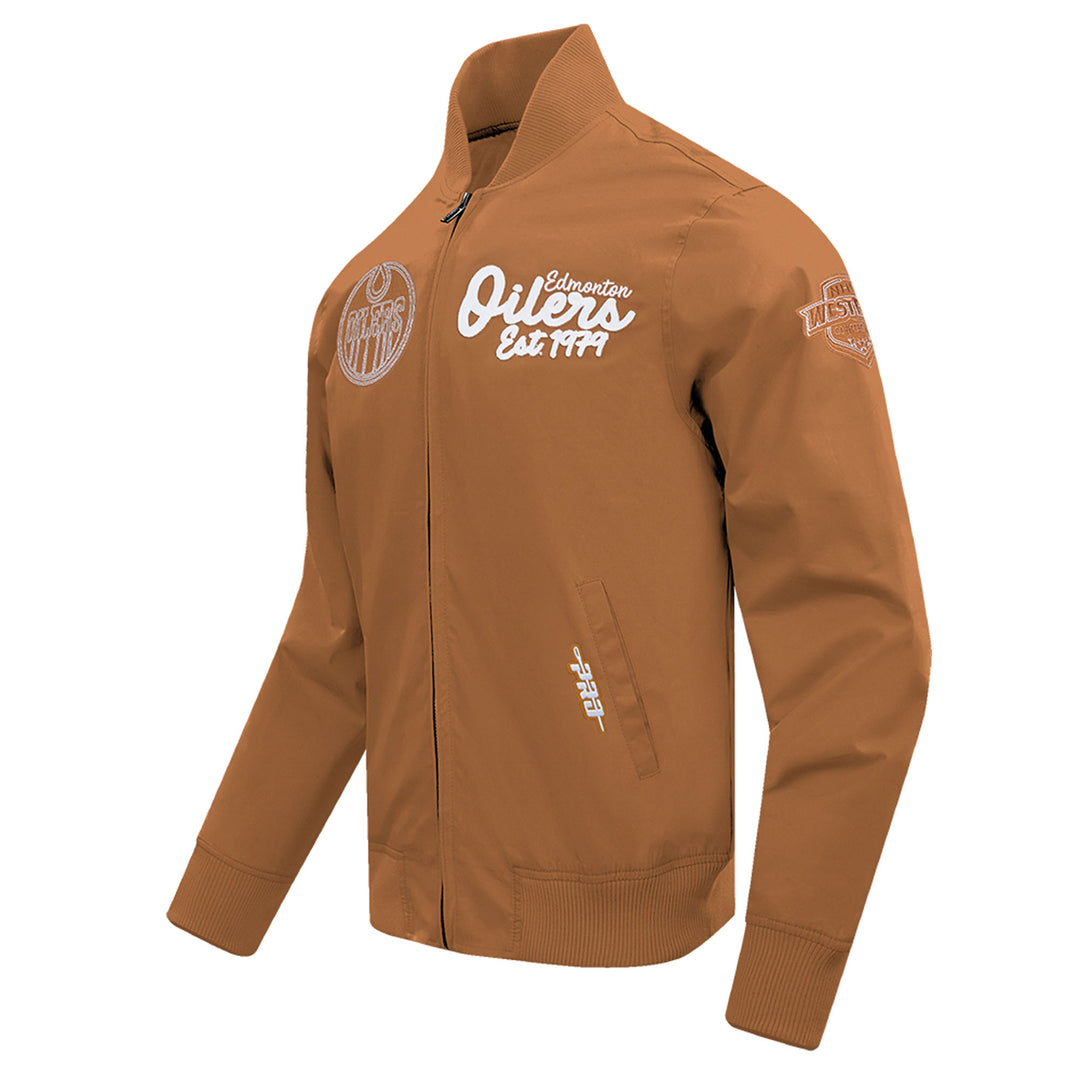 Edmonton Oilers Pro Standard Paint the City Brown Twill Jacket