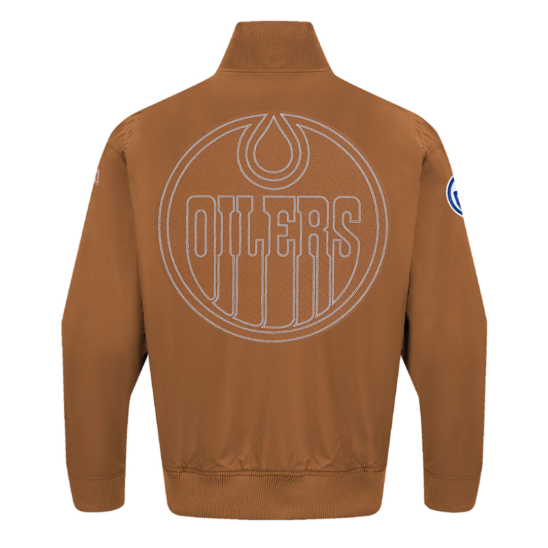 Edmonton Oilers Pro Standard Paint the City Brown Twill Jacket