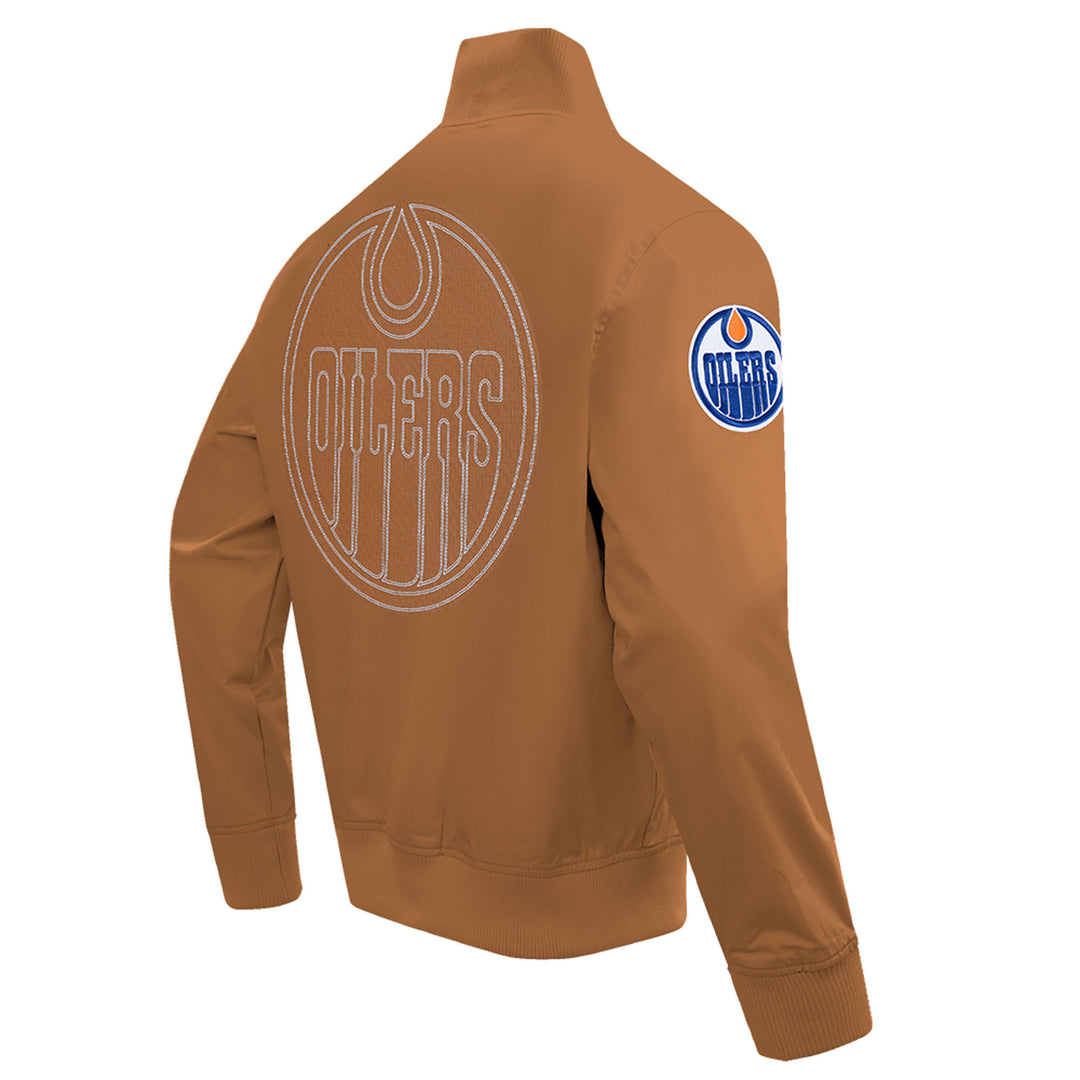 Edmonton Oilers Pro Standard Paint the City Brown Twill Jacket