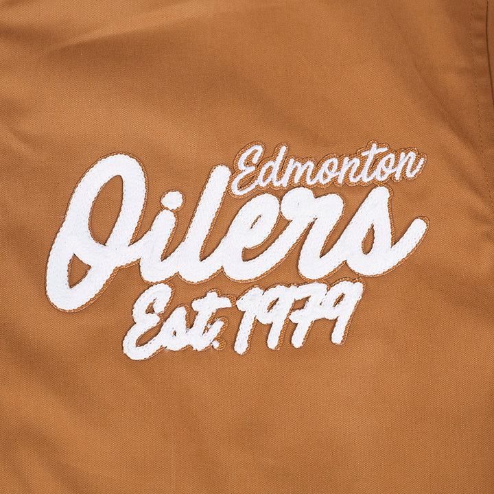 Edmonton Oilers Pro Standard Paint the City Brown Twill Jacket