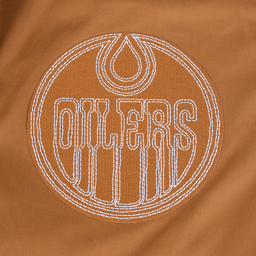 Edmonton Oilers Pro Standard Paint the City Brown Twill Jacket