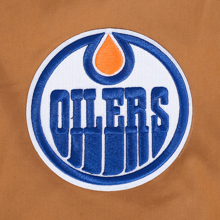 Edmonton Oilers Pro Standard Paint the City Brown Twill Jacket