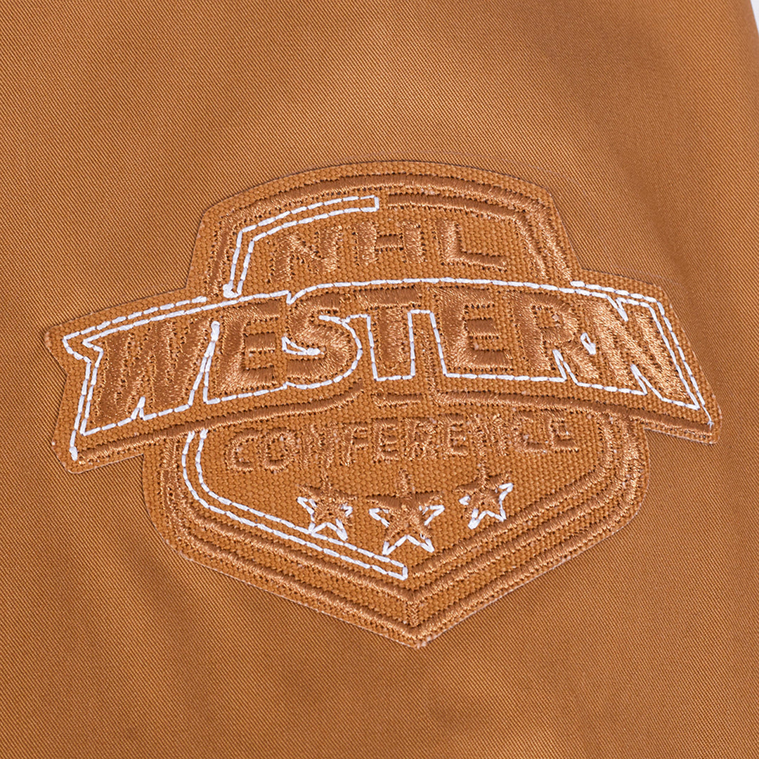 Edmonton Oilers Pro Standard Paint the City Brown Twill Jacket