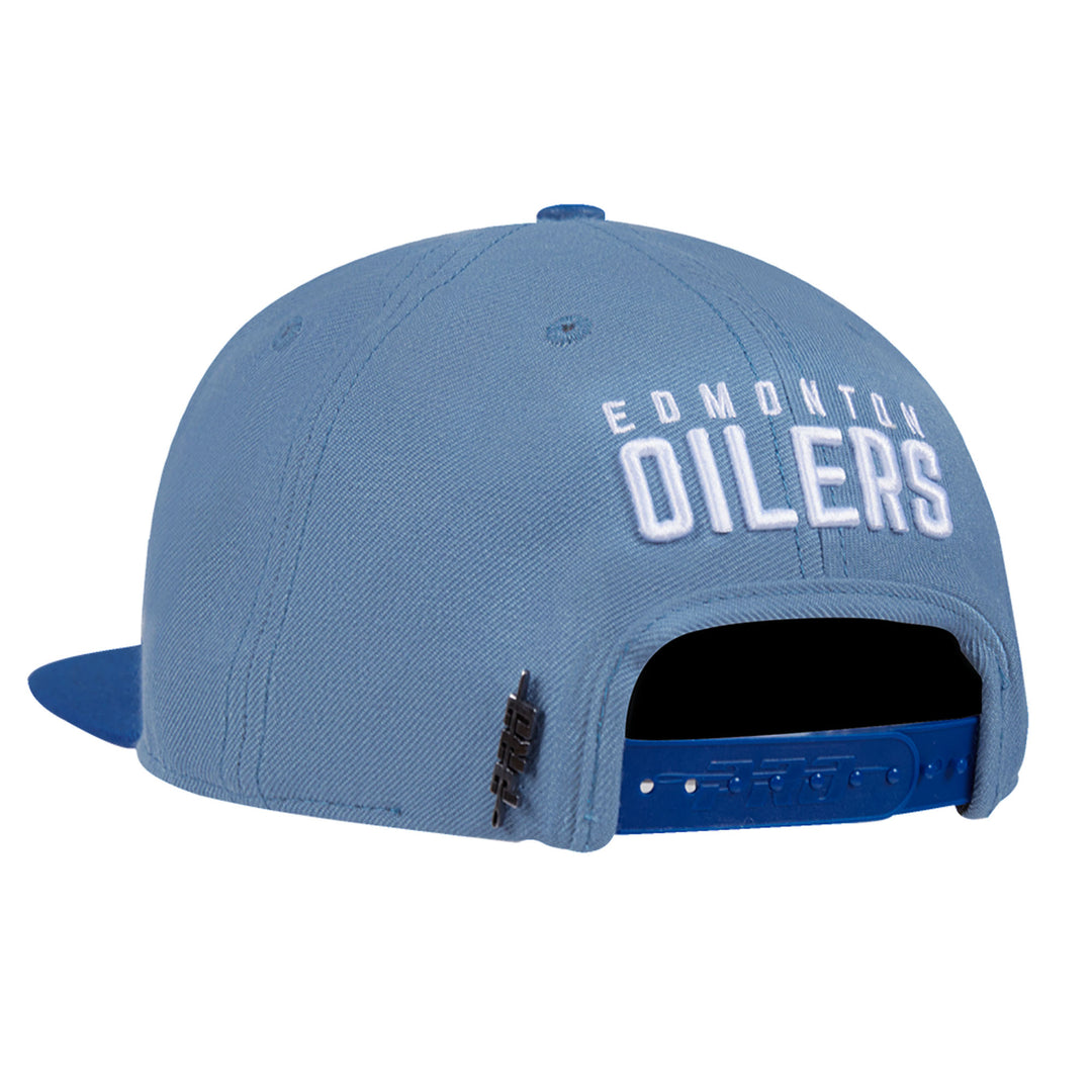 Edmonton Oilers Pro Standard Two-Tone Blue Logo Wool Snapback Hat