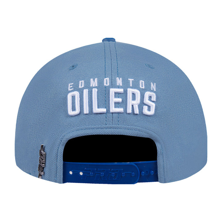 Edmonton Oilers Pro Standard Two-Tone Blue Logo Wool Snapback Hat