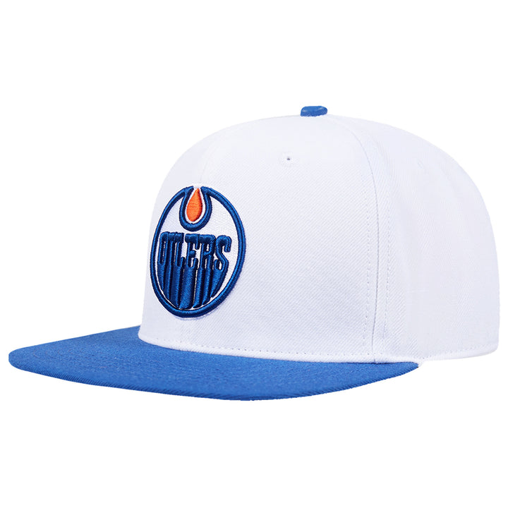 Edmonton Oilers Pro Standard Two-Tone Road White Logo Wool Snapback Hat