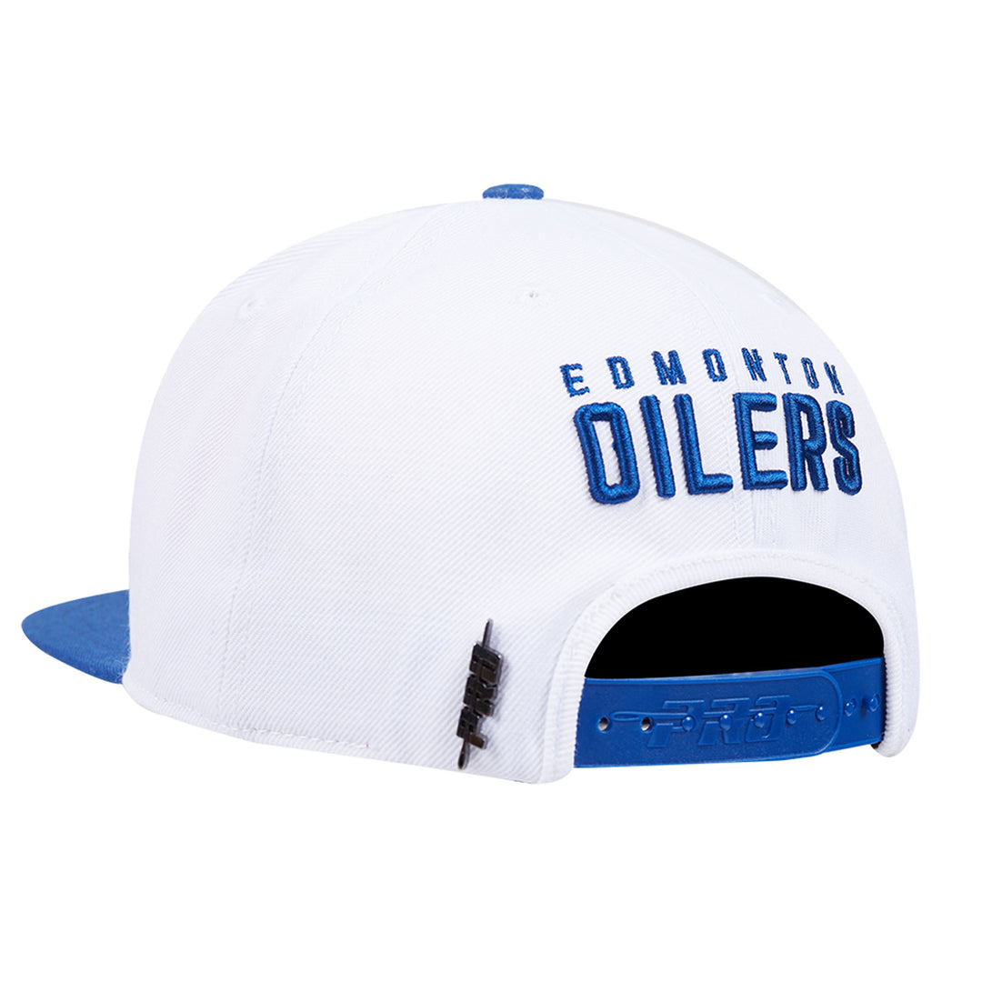 Edmonton Oilers Pro Standard Two-Tone Road White Logo Wool Snapback Hat