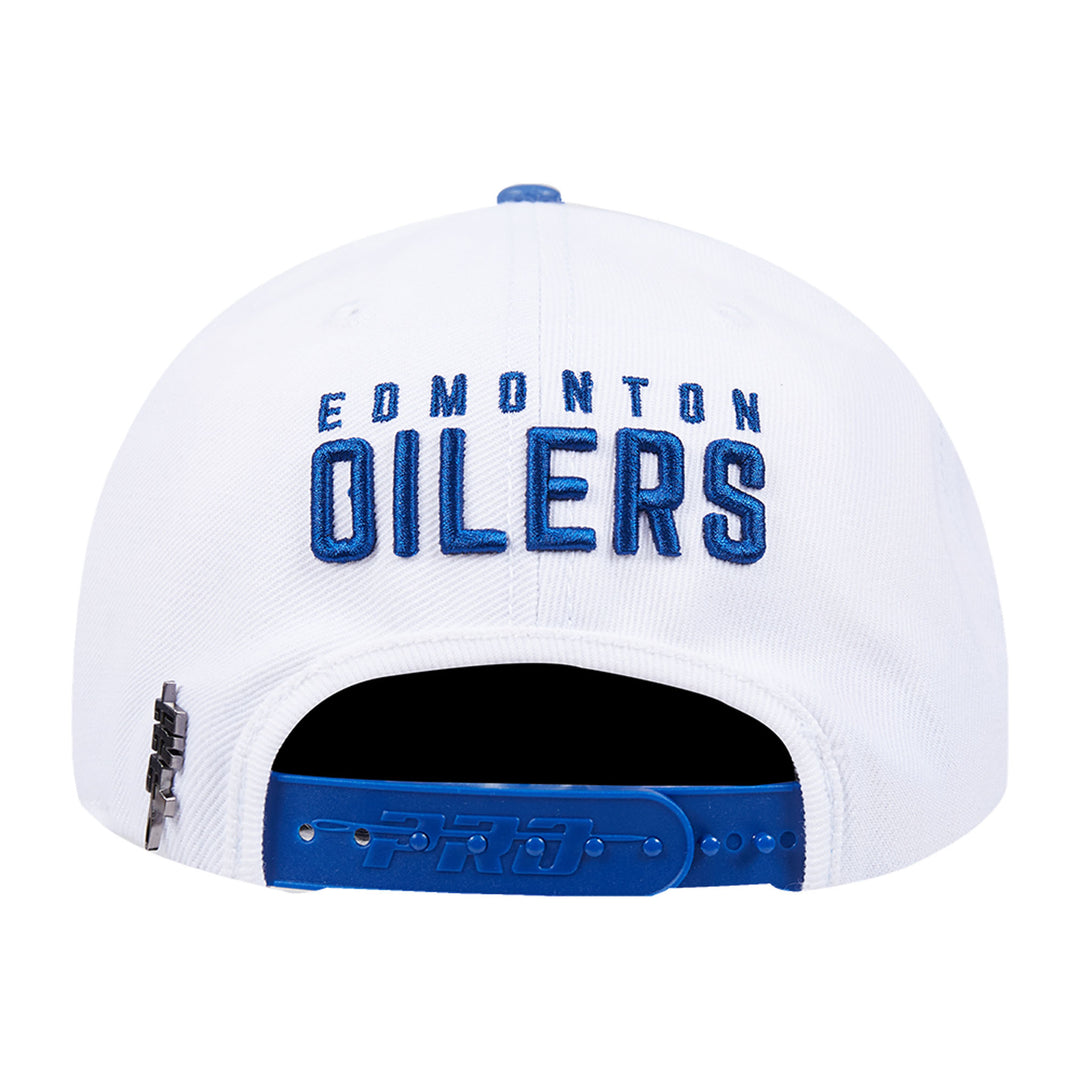 Edmonton Oilers Pro Standard Two-Tone Road White Logo Wool Snapback Hat